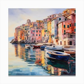 Italian Village in Impressionist Tranquility Canvas Print