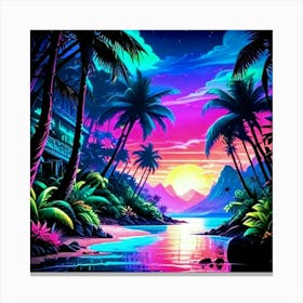 Tropical Sunset 1 Toile