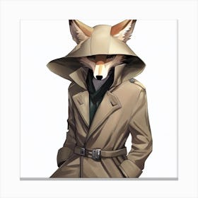 Tan trech coat jackal Canvas Print