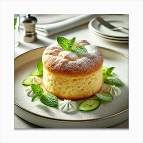 A Luxurious Plate Of Wind Swept Soufflé, A Delicat Canvas Print