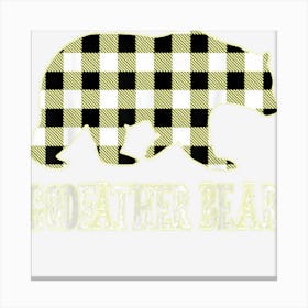 Godfather Bear Shirt Red Buffalo Plaid Godfather Bear Pajama Canvas Print