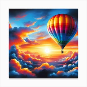 Hot Air Balloon In The Sky 3 Canvas Print