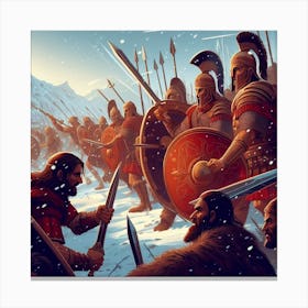 Battle Of The Spartans Canvas Print