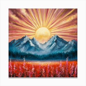 Sunset Over Mountains 6 Canvas Print