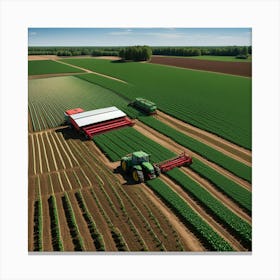 Aerial View Of A Farm Canvas Print