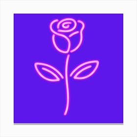 Neon Rose Canvas Print