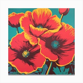 Poppy 4 Pop Art Illustration Square Canvas Print