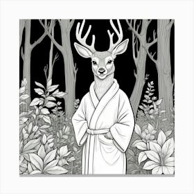 Deer In The Woods 101 Canvas Print