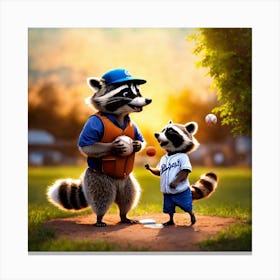 Raccoons Canvas Print