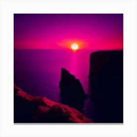 Sunset Over Cliffs 1 Canvas Print