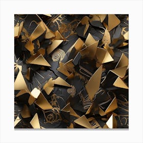 Abstract Gold 3d Background Canvas Print