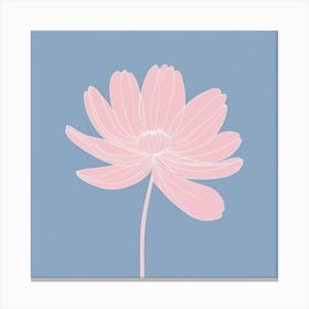 A White And Pink Flower In Minimalist Style Square Composition 272 Canvas Print