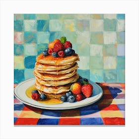 Pancakes With Berries Checkerboard 2 Canvas Print
