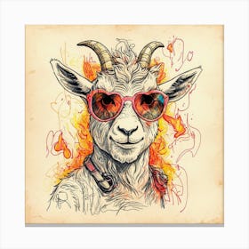 Goat In Sunglasses 2 Canvas Print