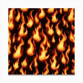 Flames On Black Background 75 Canvas Print
