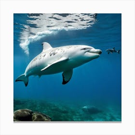 Dolphins In The Ocean 2 Canvas Print