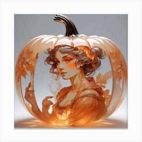 Carved Halloween Pumpkin Canvas Print
