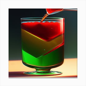 Glasses Of Green And Red Juices Canvas Print