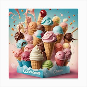 Ice Cream Cones 29 Canvas Print