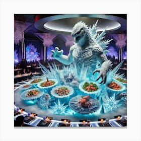 A Futuristic Sci Fi Restaurant Hosting A Kaiju Fe Lienzos