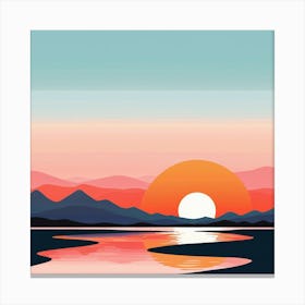 Sunset Over Water Canvas Print