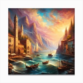 Sunset In Venice 1 Canvas Print