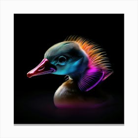 Duck With Neon Feathers Canvas Print