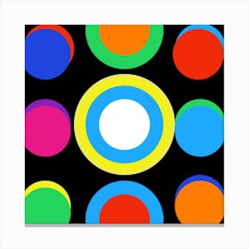 Circles On A Black Background Canvas Print