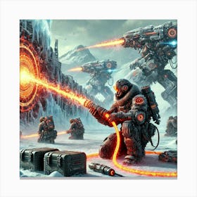 A Futuristic Sci Fi Scene Focusing On The Heat For Canvas Print