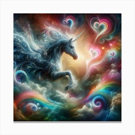 Unicorn In The Clouds 2 Canvas Print