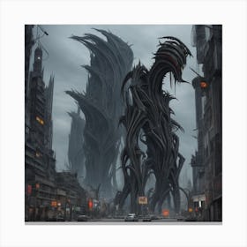 Alien Architecture In A Dense City Canvas Print