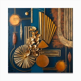 Gold And Blue Canvas Print