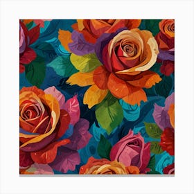 Colorful Roses 4 Canvas Print