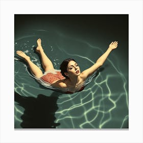 Portrait Of A Woman In Water Canvas Print