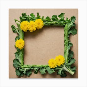 Frame Of Yellow Dandelions Canvas Print