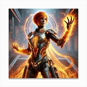 A Full Body Sci Fi Character Portrait Of Kaida Ash Canvas Print