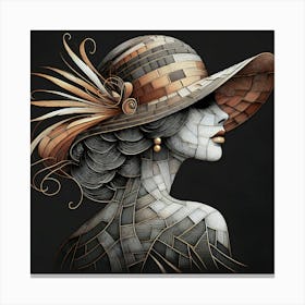 Portrait Of A Woman In A Hat 1 Canvas Print