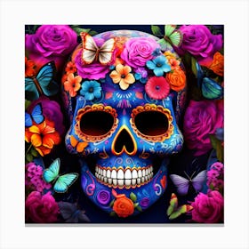 Day Of The Dead Skull 9 Canvas Print