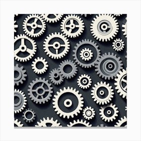 Gears Seamless Pattern Canvas Print