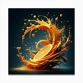 Orange Juice Splash Canvas Print