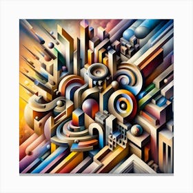 A mixture of modern abstract art, plastic art, surreal art, oil painting abstract painting art deco architecture 4 Canvas Print