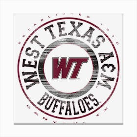 West Texas A&M Buffaloes Showtime White Canvas Print