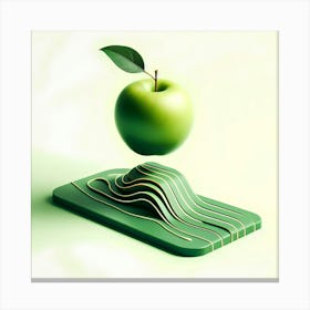 Apple On A Cutting Board Canvas Print