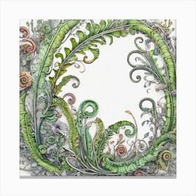 Fern Wreath 1 Canvas Print