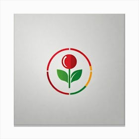 Red Flower Logo Canvas Print