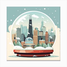 Chicago Usa 2 Snowglobe Canvas Print