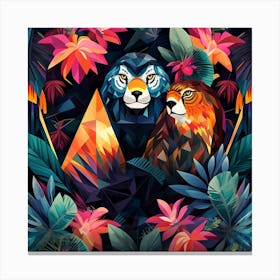 Tigers In The Jungle Canvas Print