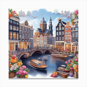 Amsterdam Canals 1 Canvas Print