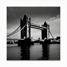 Tower Bridge In Black And White Canvas Print