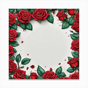 Red Roses Frame 1 Canvas Print